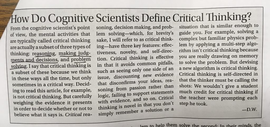 critical thinking helps us